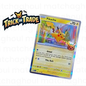 🤍 Pikachu Trick Or Trade BOOster Card